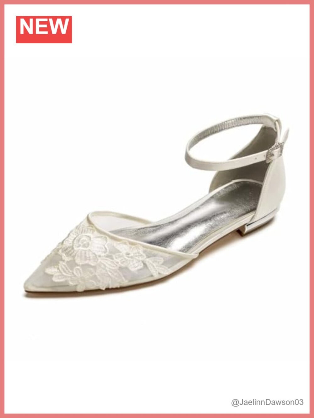 Mesh Appliques Wedding Flats Pointed Toe Tie Up Bridesmaids Shoes